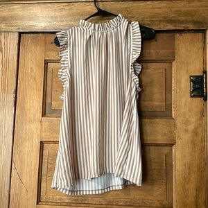 Ann Taylor Ruffle Neck Shell